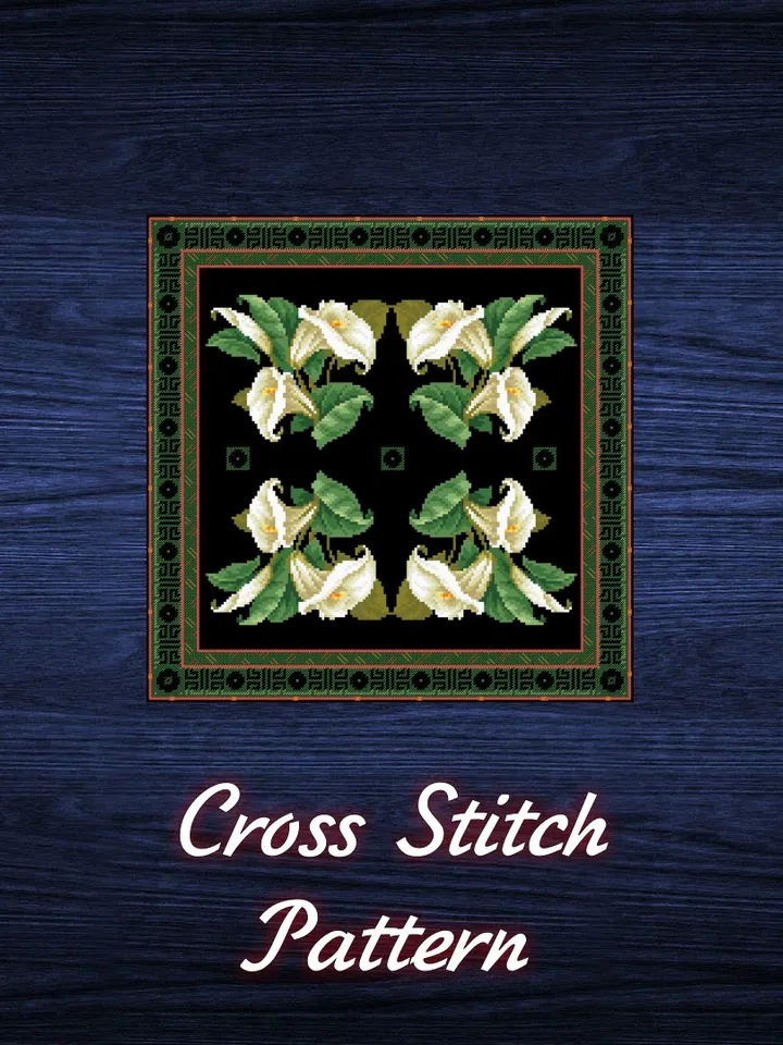 Antique Cross Stitch Pattern Cushion Antique Bouquet Digital Download PDF