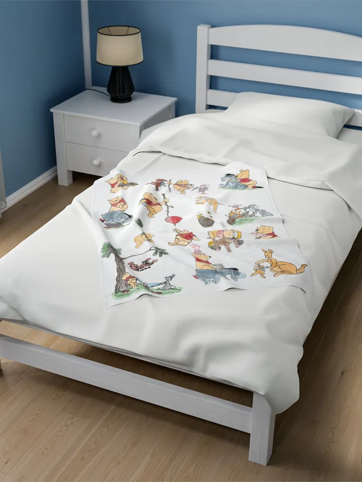 Winnie the Pooh Cozy Plush Blanket; Winnie the Pooh Baby Blanket; Hundred Acre Wood Blanket Gift for baby;