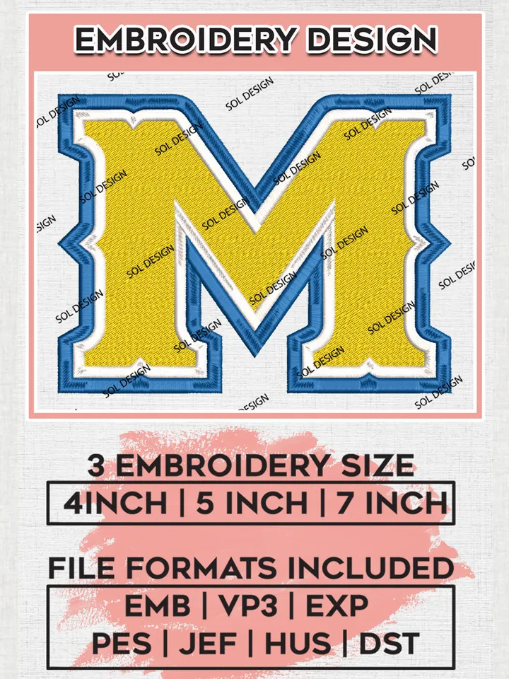 McNeese Cowboys College Football Team Letter Logo Embroidery Design Files, NCAA McNeese Cowboys Machine Embroidery, NCAA Teams, 3 sizes, NCAA Machine embroidery designs, Digital Download