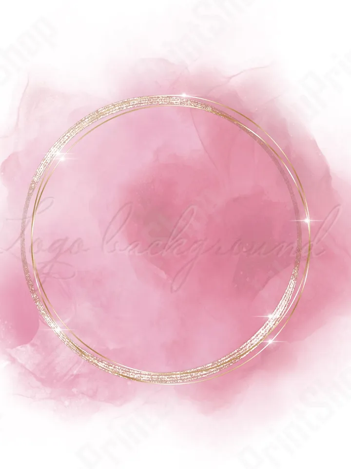 Watercolor logo png Blush pink and gold logo design pink Logo Background Png, Watercolor pink logo Blush pink logo png, Gold frame logo png