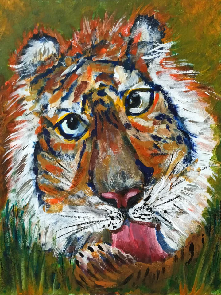 The Tigger. The Party Was A Success. Original Acrylic Painting