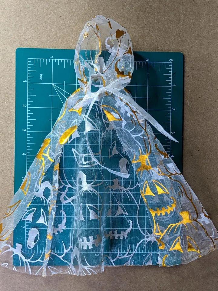 Handmade Halloween transparent cape for 1/6 scale fashion dolls