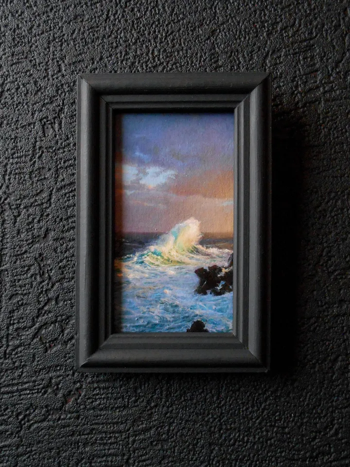Sunset seascape miniature painting