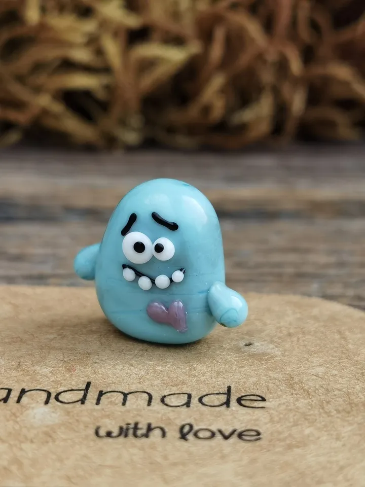 Tiny monster miniature, glass monster figurine, monster sculpture for terrarium decoration or fairy garden decor