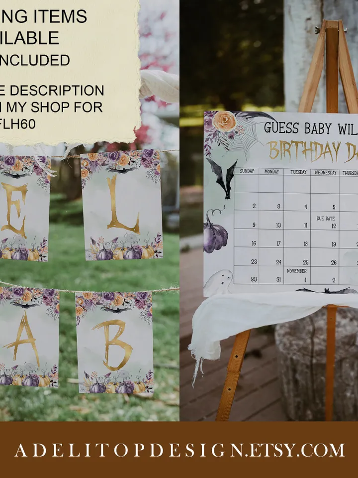 Editable Ghost Thank you card; Printable Baby shower thank you card; Halloween Party Decoration; Little boo is almost due baby shower; FLH60