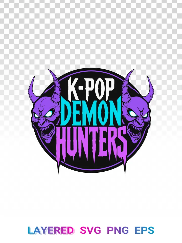 KPOP Demon Hunters Logo SVG, Demon PNG, Gamer Cricut
