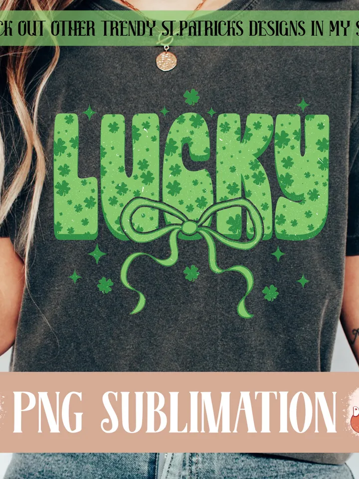 Lucky St.Patricks Day Coquette PNG, Green Bow png, Retro St.Patricks png, Irısh png, St.Patrick Bow Png, Green Shamrock PNG, Lucky png