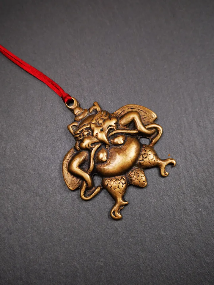 Gandhanra Antique Tibetan Buddhist Amulet,Garuda,Garula,Suparna,Golden-winged Bird Pendant,Made of Copper