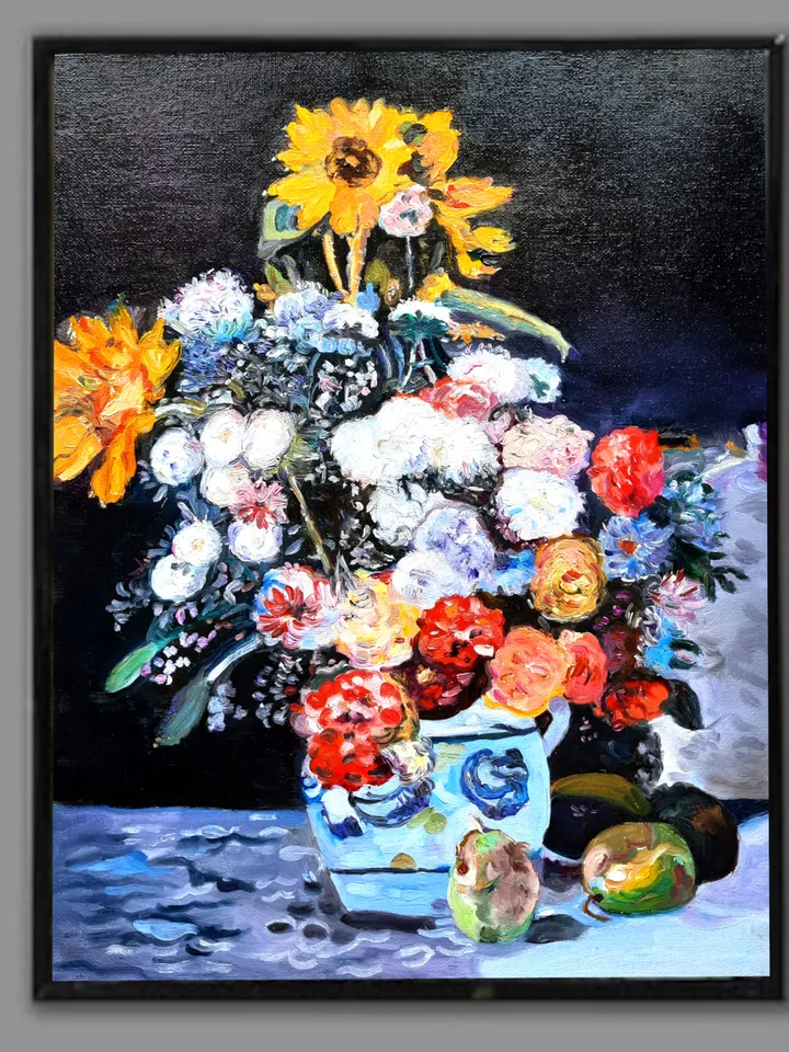 Floral Art Original Oil painting Oil on canvas