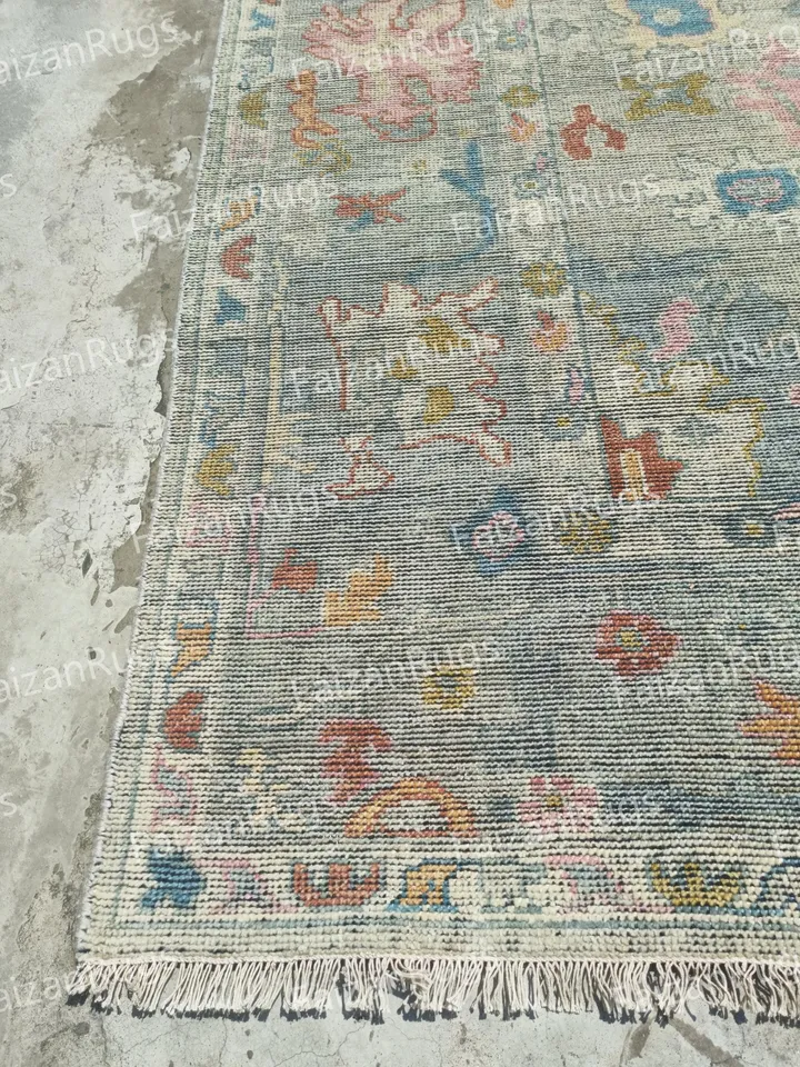 10X14 Gray Oushak rug muted multi size 8x10/9x12/10x14 Hand-knotted Vintage Oushak Wool Area Rug for Living Room, Dining room. oushak rug