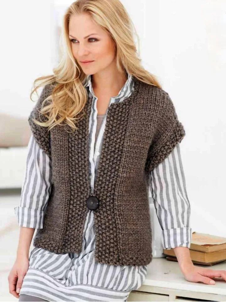 Knitting waistcoat, vest women knitting cardigan, knitting pattern women waistcoat. PDF instant download