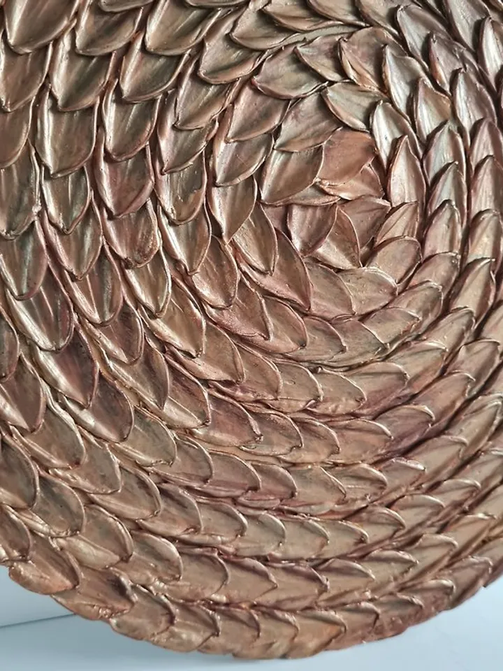 Bronze texture wall art 30 cm, Round wall decor, Abstract artwork, 3D Wall paint