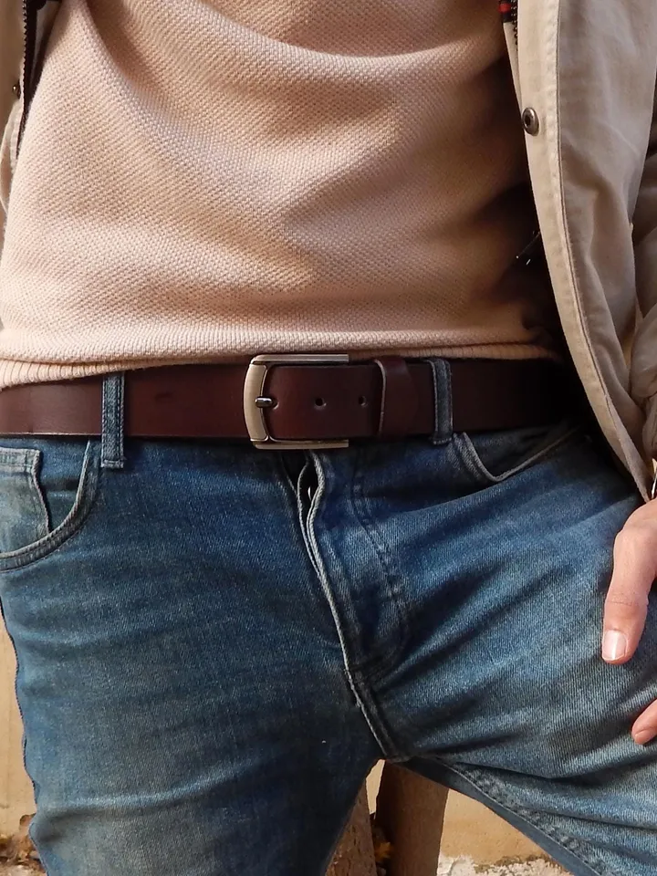 Men Western Genuine Full Grain Leather Belt Strap Handmade Cowboy Western Belt, Full Grain Leather Belt, Brown Leather Belt, Leather Belt.