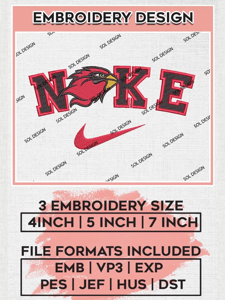 Nike Lamar Cardinals Machine Embroidery Design, NCAA Lamar Cardinals Embroidery Design files, NCAA Logo Embroidery Designs, NCAA Machine Embroidery Designs, Digital Download