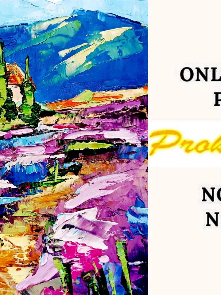 Tuscany Painting Lavender Original Art Landscape Impasto Oil Painting Small Artwork Impressionist Art Gifts by ArtProkopaloSv