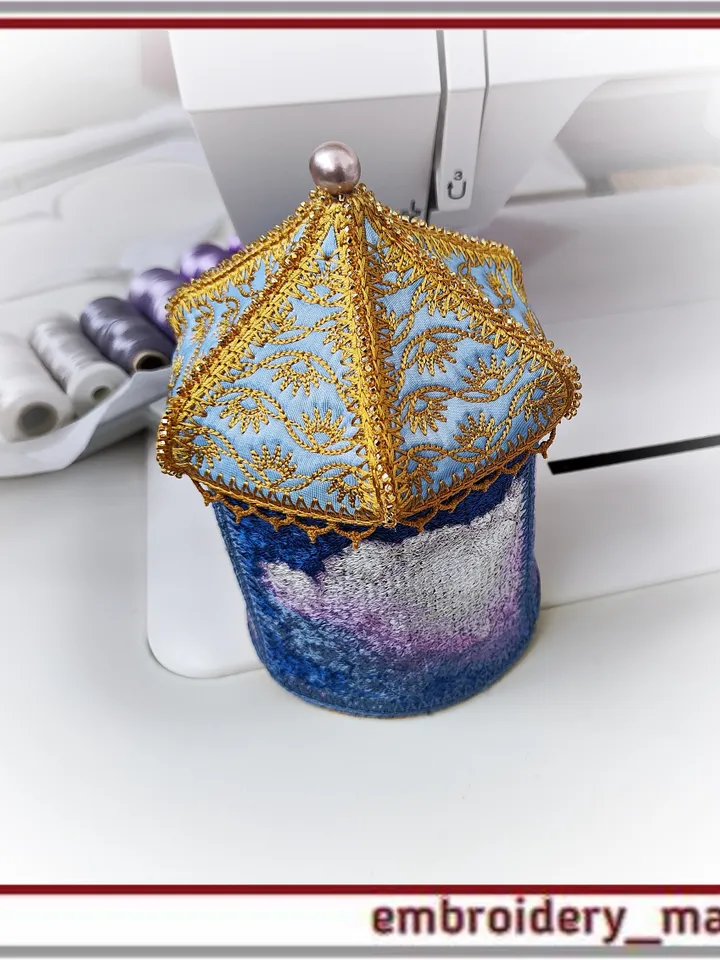 In the hoop Box with lid designs Clouds by Embroidery Manavi 05
