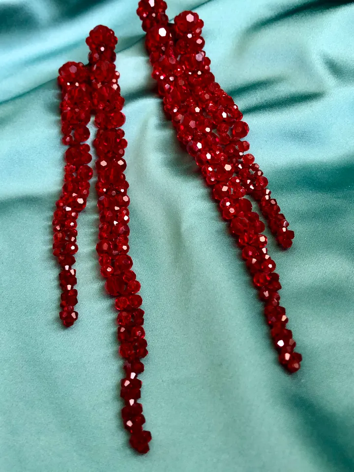 Double Drop Crystal Earrings Handmade