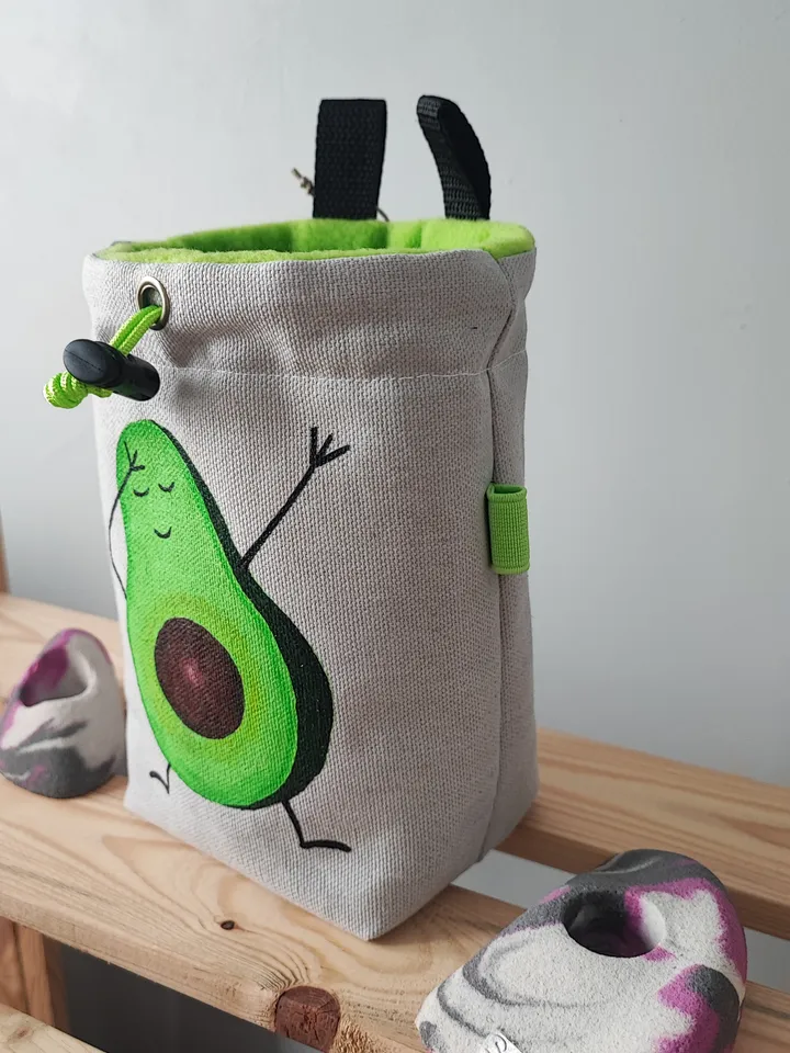 Avocado rock climbing chalk bag for climber