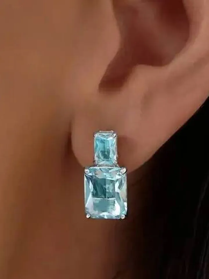 Earrings, silver 925 with quartz