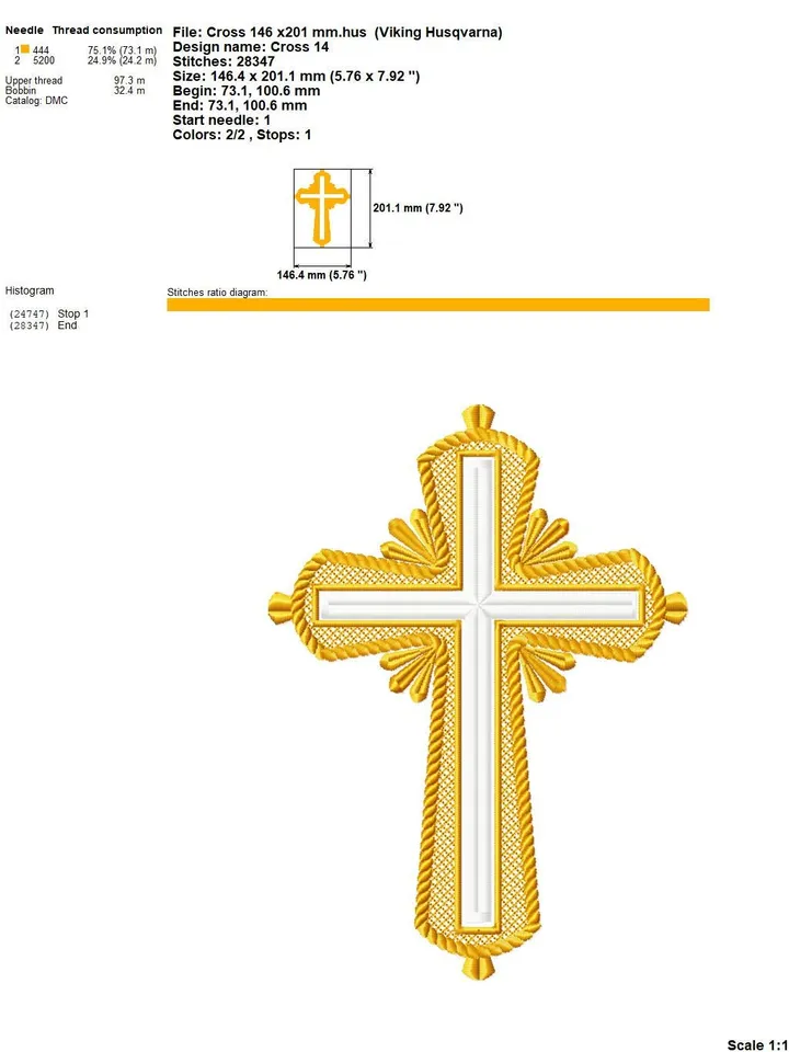 Religious cross embroidery design Machine embroidery pattern 5 sizes, Embroidery files christian cross, Catholic embroidery Holy cross #R49