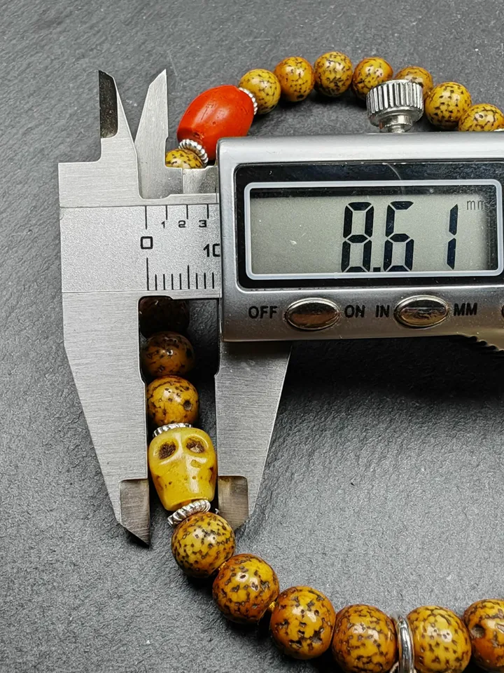 Gandhanra Authentic Tibetan Handhold Wrist Mala - 7.7mm Old Lotus Seed Beads Bracelet - Portable Buddhist Prayer Beads for Meditation
