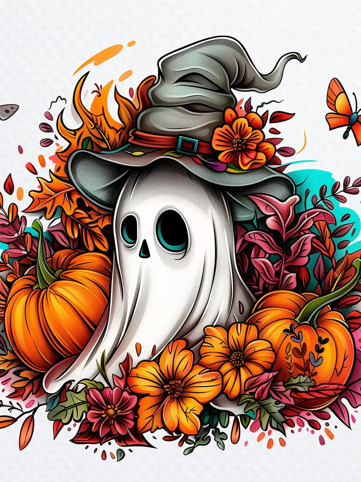 8 Cute Ghost PNG Bundle, halloween Clipart for sublomation, Fall PNG, Pumpkins clip art, Autumn Sublimation Design, Trending png