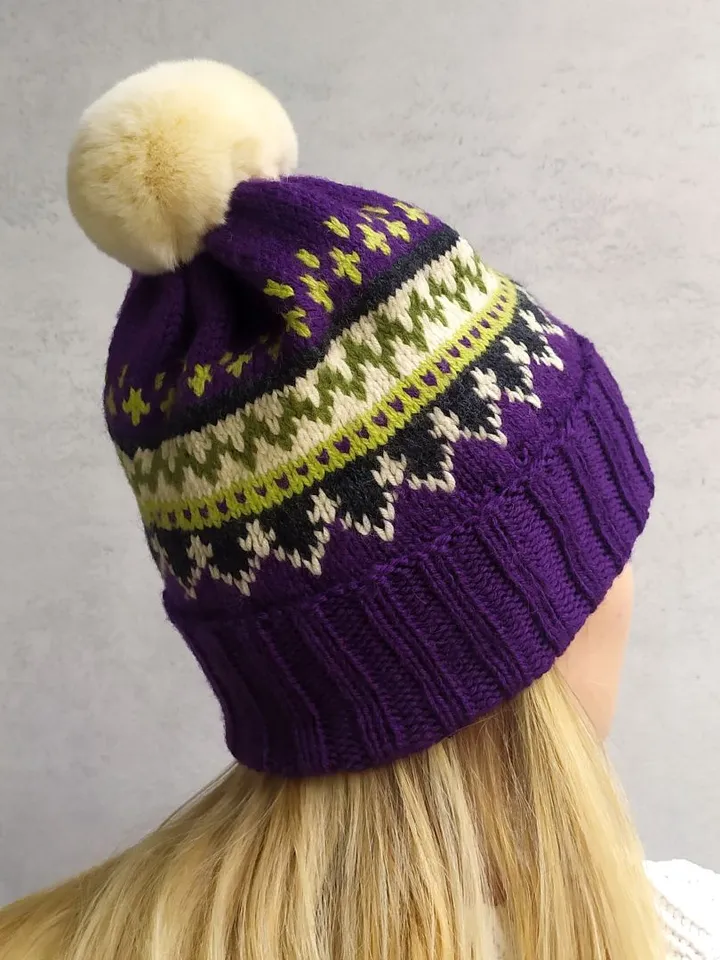 Warm winter bright handmade womens hat