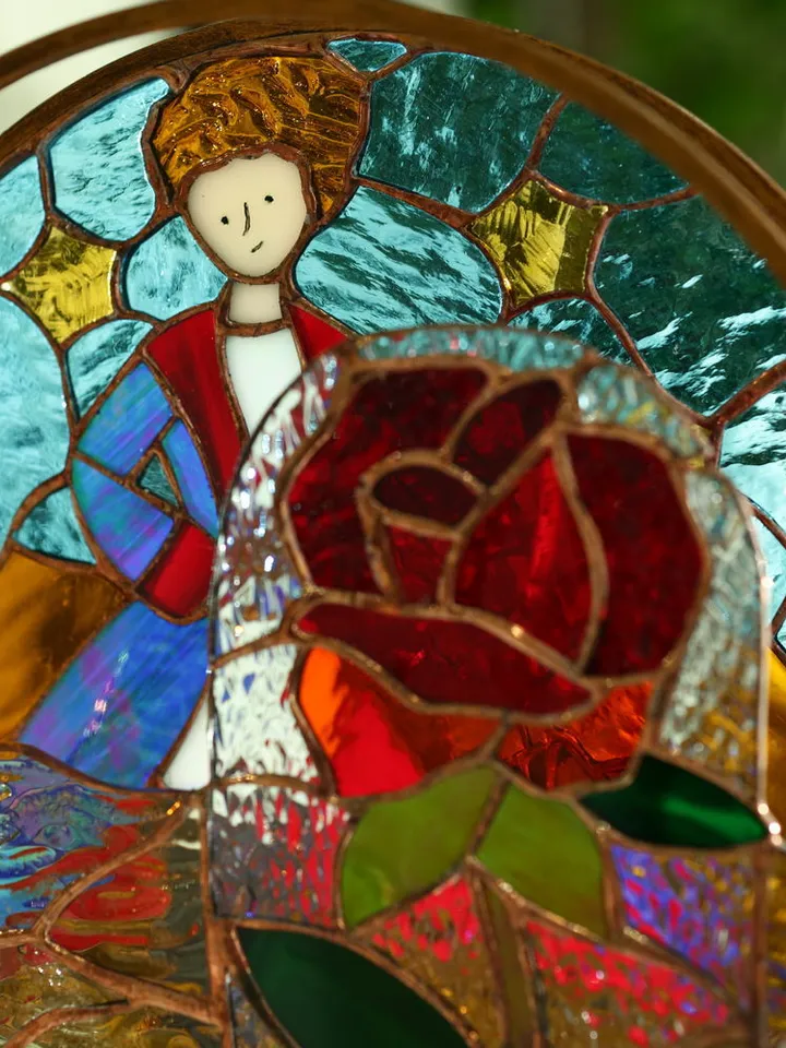 Stained Glass: The Little Prince, Tiffany Technique Stained Glass: The Little Prince, Double Stained Glass Piece: The Little Prince