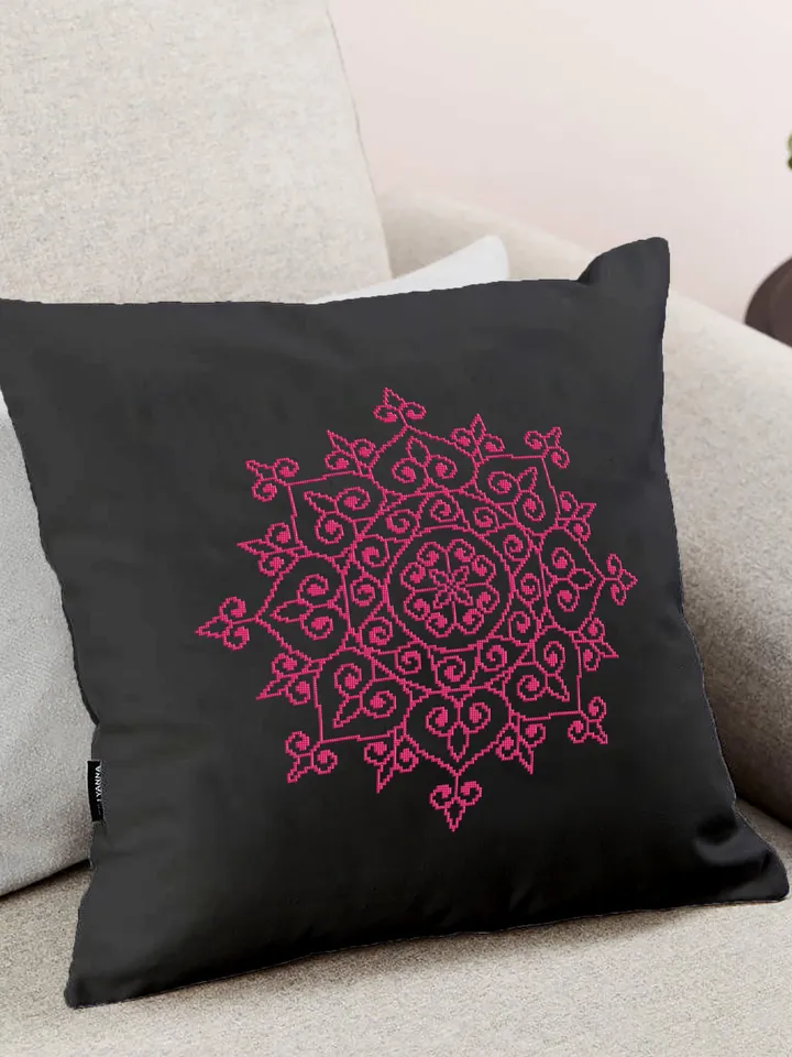 Easy mandala cross stitch pattern download PDF Monochrome floral ornament cross stitch chart, Mandala embroidery beginner, Home decor #M34