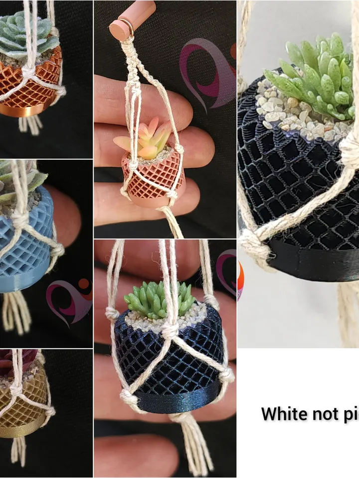 Mini Succulent Refrigerator Magnet Tiny Macrame Succulent Hanging Plant Fridge Magnet for Plant Lover Boho Kitchen Decor Cute Gift Under 10