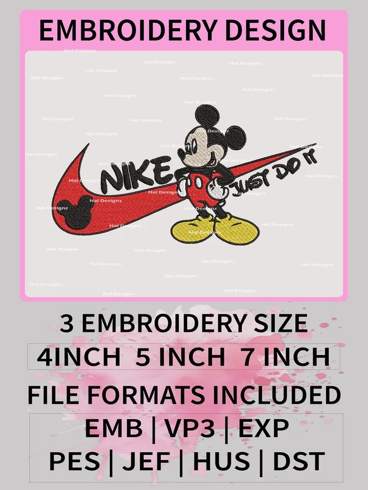 Nike Disneyland Mickey Embroidery Design – Disney Mickey Mouse Machine Embroidery File 🎡🐭