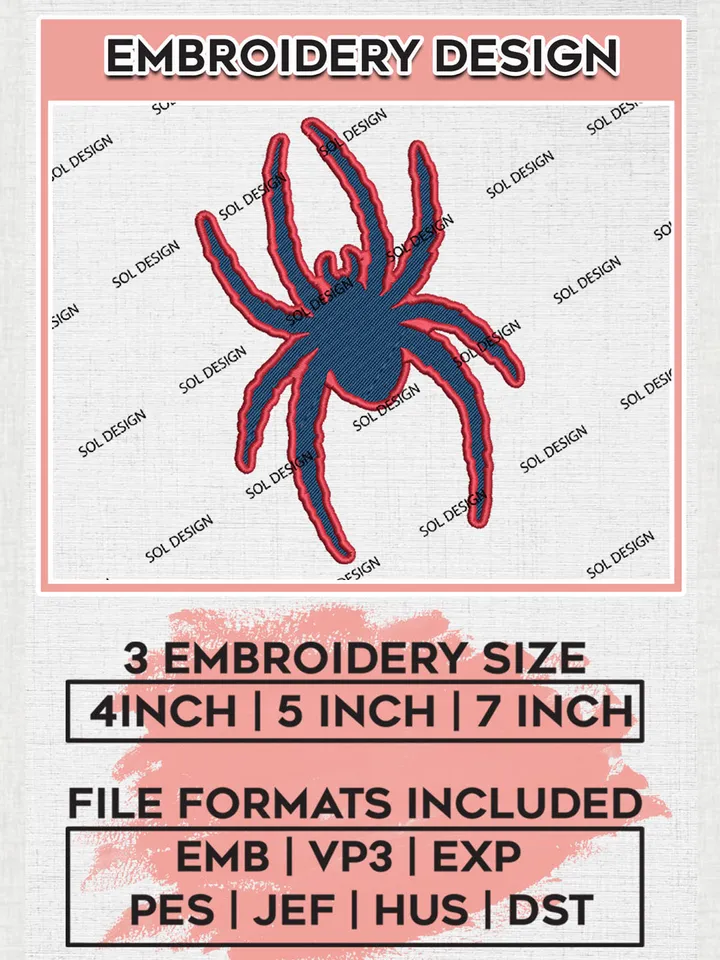 Richmond Spiders Mascot Embroidery Designs, NCAA Logo Embroidery Files, NCAA Richmond Spiders Logo, NCAA Embroidery Designs, Machine Embroidery Designs, Digital Download