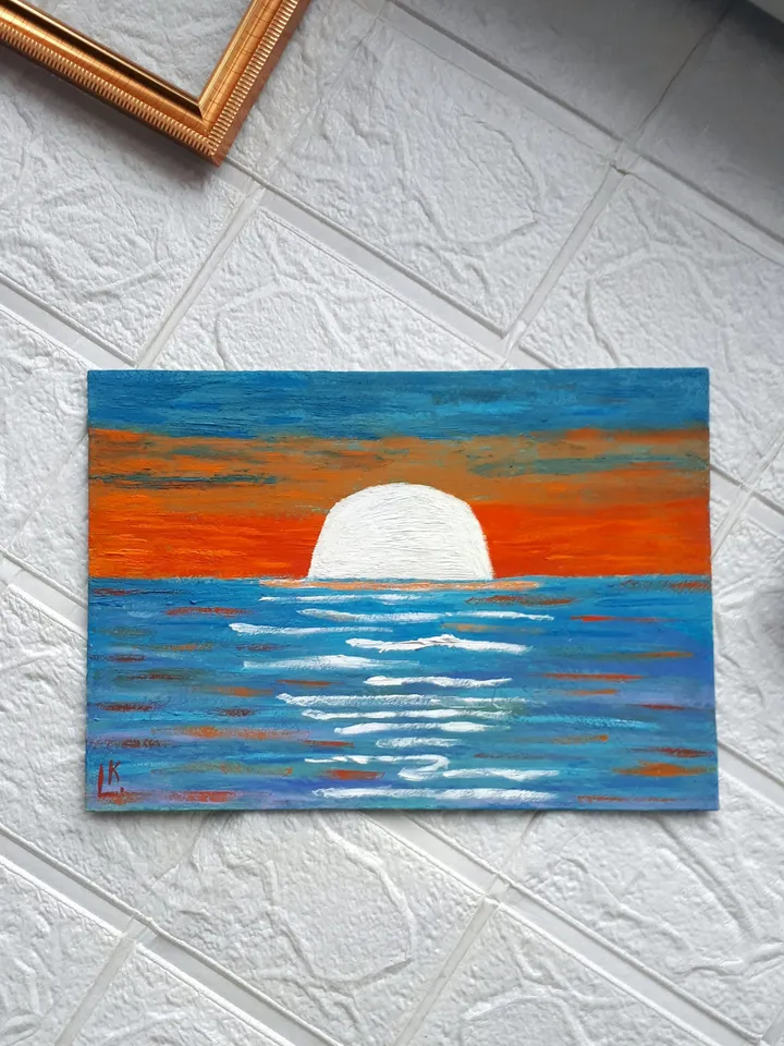 Sunset Miniature #8, Seascape Painting