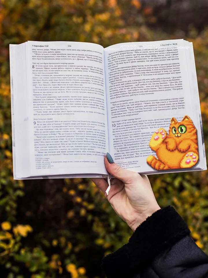 Orange cat Corner bookmark cross stitch pattern download PDF Cat cross stitch chart, Cat bookmark digital pattern PDF, Cat lover gift #B266