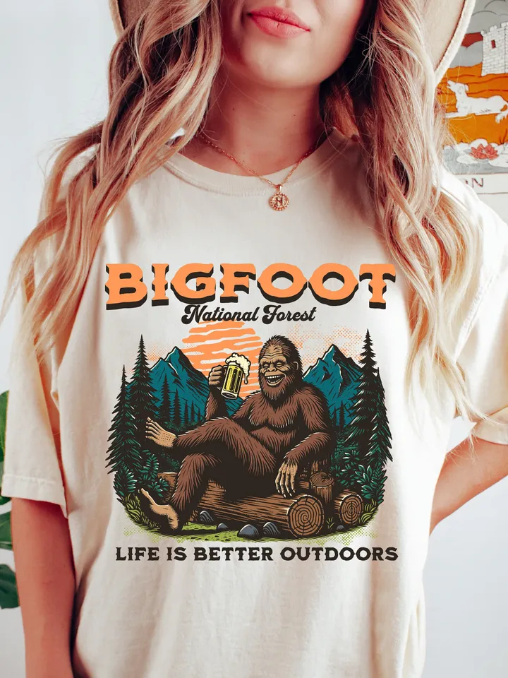 Life Is Better Outdoors Sublimation Design PNG Digital Download Printable Camping Wanderlust Travel Adventure Bigfoot Groovy Retro Outdoors