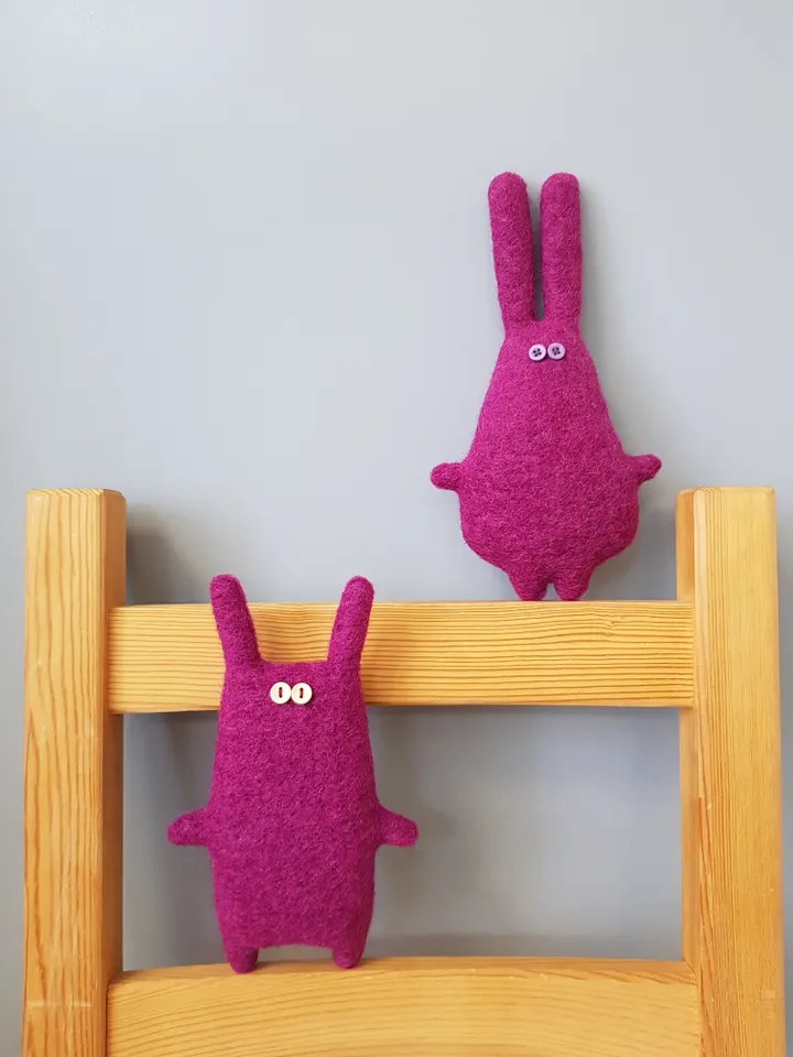 Pink Rabbit sewing pattern pdf, digital tutorial in english, Diy plush toy