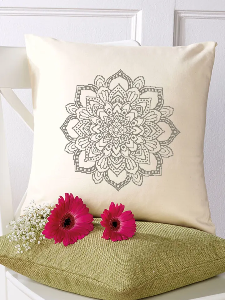 Flower mandala cross stitch pattern PDF download Mandala ornament cross stitch chart, Floral mandala pattern digital PDF, Home decor #M231