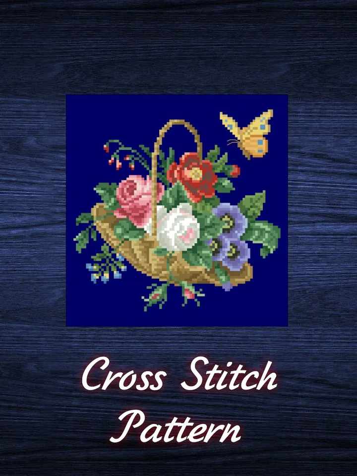 Antique Cross Stitch Pattern Butterfly Delight Digital Download PDF