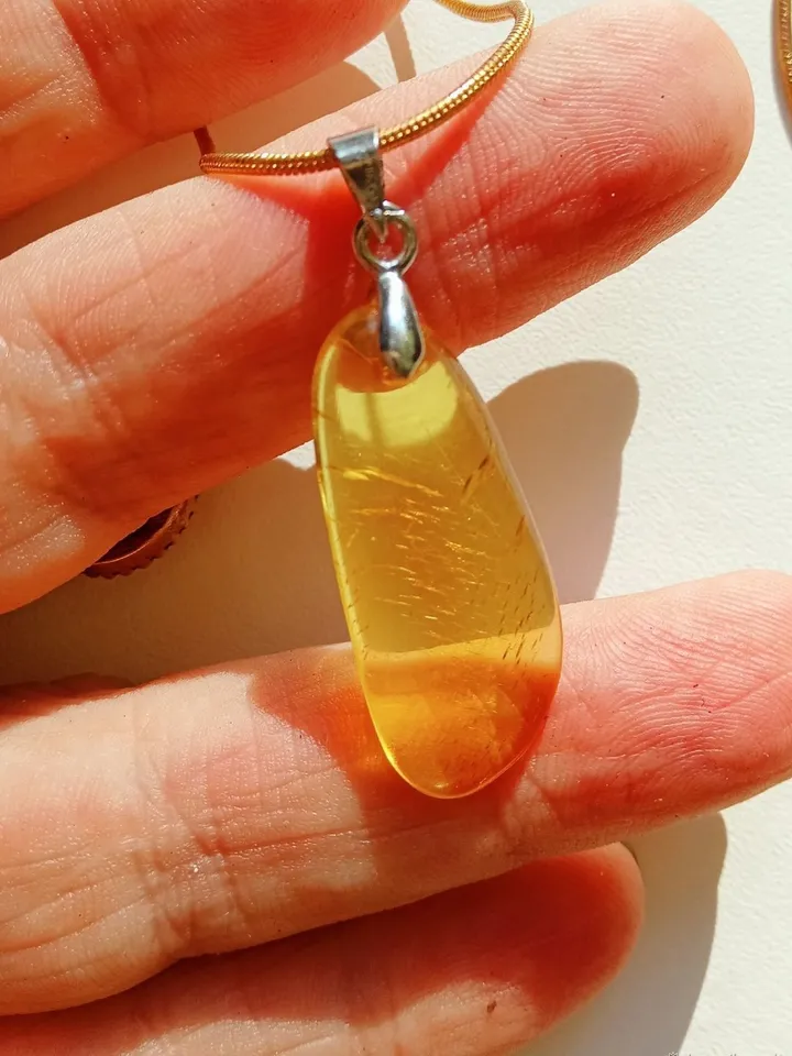 Yellow Amber Healing Stone Jewelry Pendant
Gold Tone Chain Necklace Gift For Girl Women Girlfriend. Evil Eye Protective Amulet Anti Anxiety
Natural Baltic Amber Jewelry
