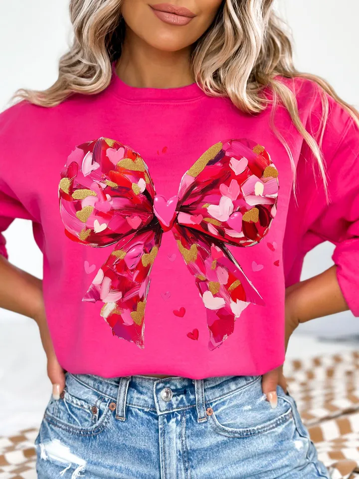 Valentines Day Coquette Bow PNG, Valentine Brushstroke Png, Valentines Day Sublimation Design, Coquette Valentine Png, Trendy V-day Png