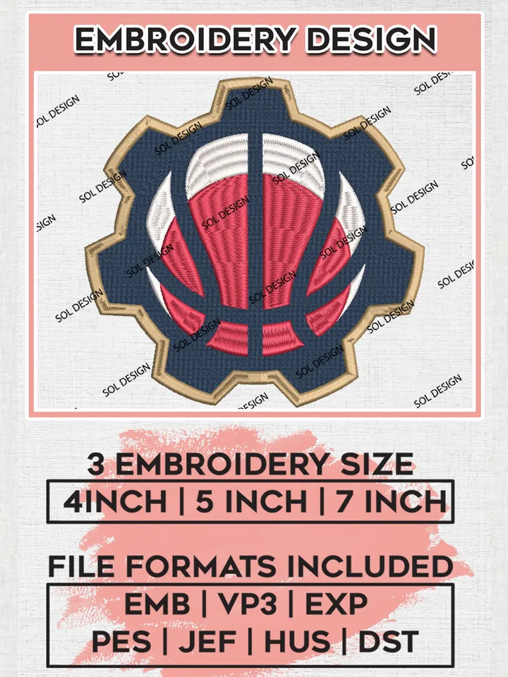 Birmingham Squadron NBA Team Logo Embroidery Designs, NBA G League Team Embroidery Files, Basketball Machine Embroidery Designs, NBA Squadron Team Logo, Sport Machine Embroidery Design, Digital Download