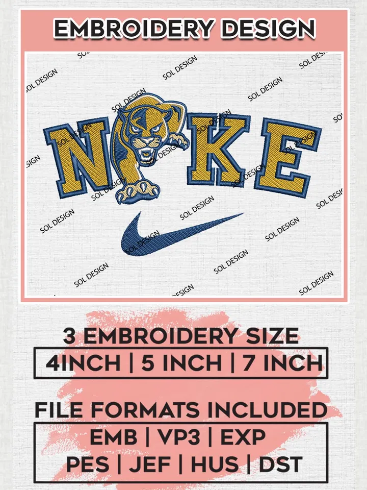 Ni.kee Florida International Panthers Team Logo Embroidery Design Files, NCAA Florida International Panthers Machine Embroidery, NCAA Teams, 3 sizes, NCAA Machine embroidery designs, Digital Download