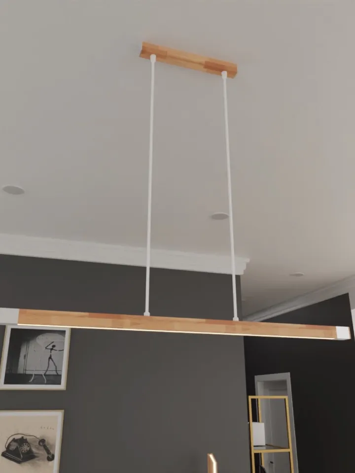 Black Modern Linear Pendant Hanging Chandelier with LED Light