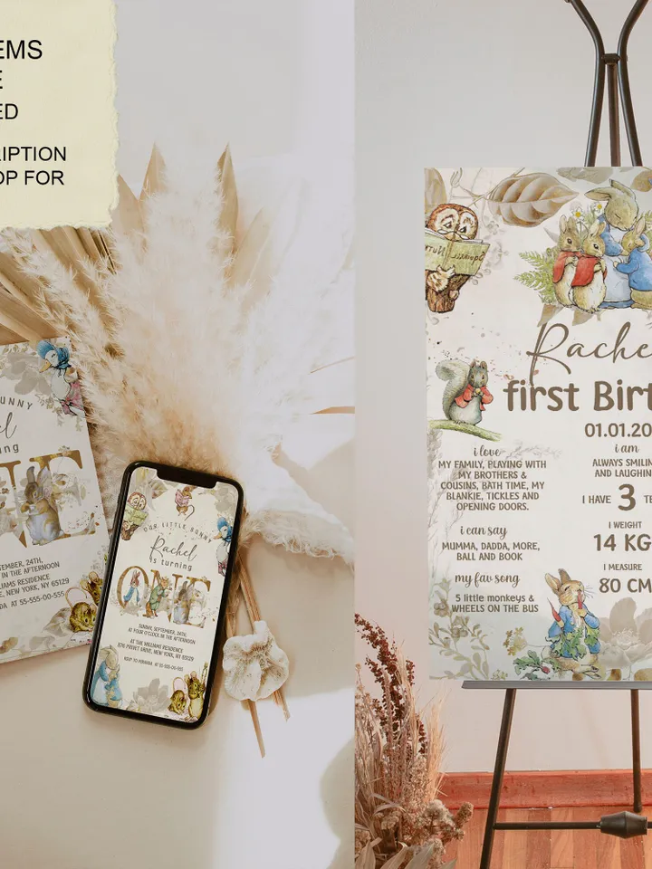 Editable Thank you tag Peter Rabbit First Birthday party thank you tag; Peter Rabbit Party; Classic Peter Rabbit Party Birthday ; pr1