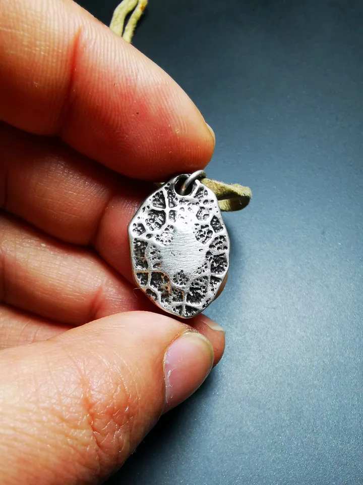 Gandhanra Handmade Tibetan Buddhist Protective Pendant,Om Mani Padme Hum Mantra Amulet,Sterling Silver Gilt