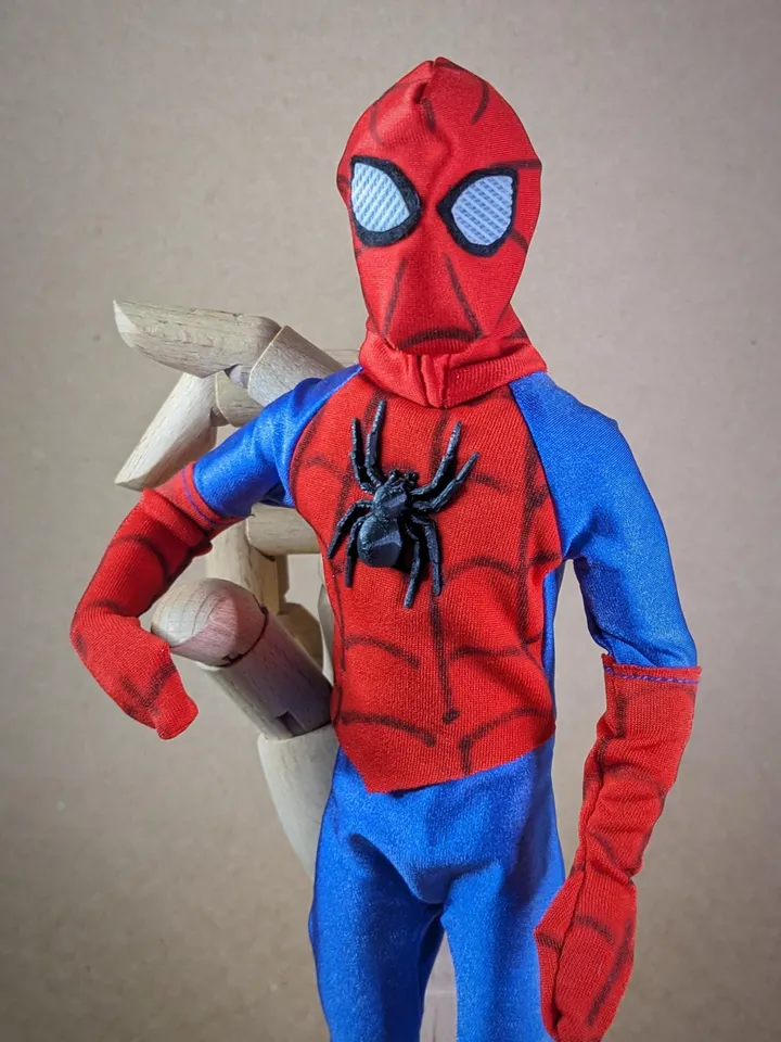 Blue & red cosplay Spider bodysuit for 12-inch fashion male dolls
