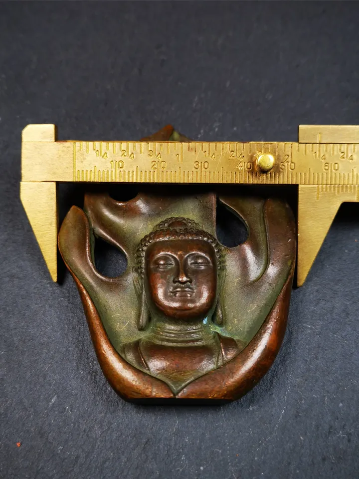 Gandhanra Vintage Shakyamuni Head Statue,Made of Red Copper,Height 2.9"