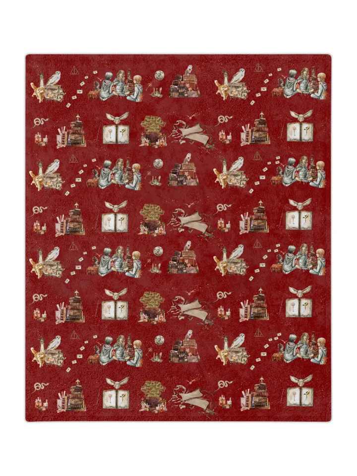 Wizarding World Baby Blanket; Magic School Baby Fleece Blanket Owl Key Magic World Custom Wizard Blanket Gift for Baby Minky Blanket WBB12