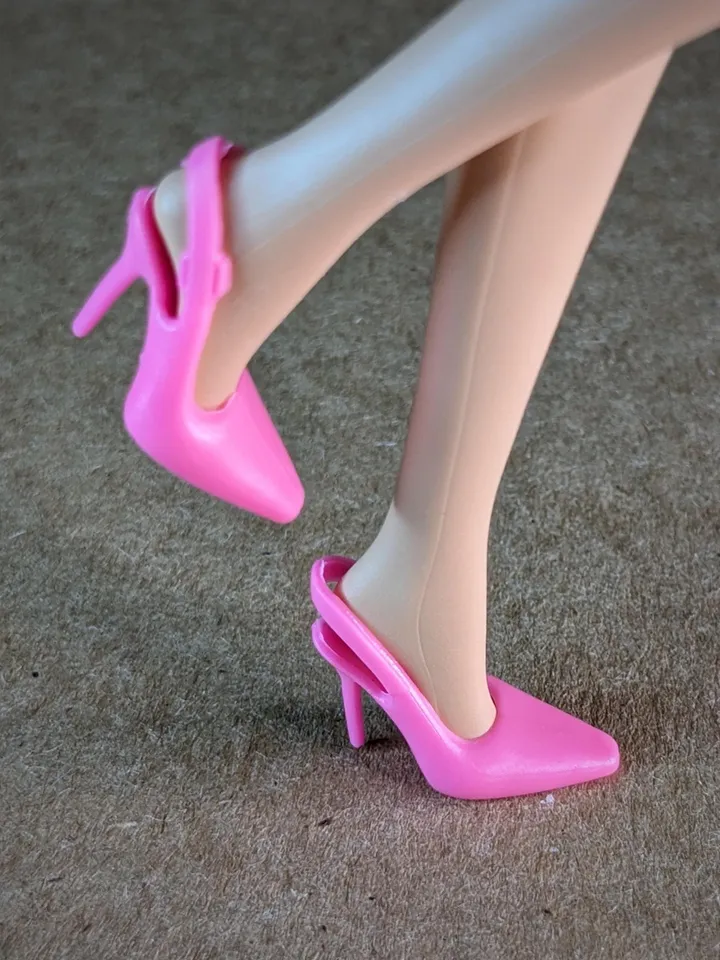 Pink high heel sandals for 1/6 scale female dolls