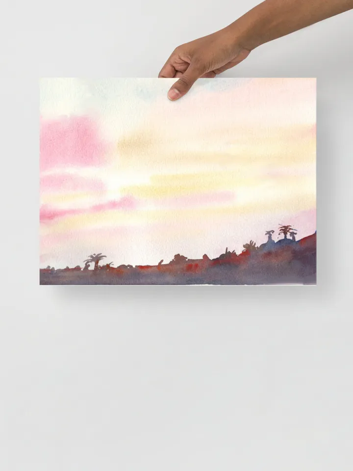 Landscape Watercolor Wall Art Print Forest Trees Art Landscape Wall Art Mountain Poster Watercolor Landscape living Room Print still Life